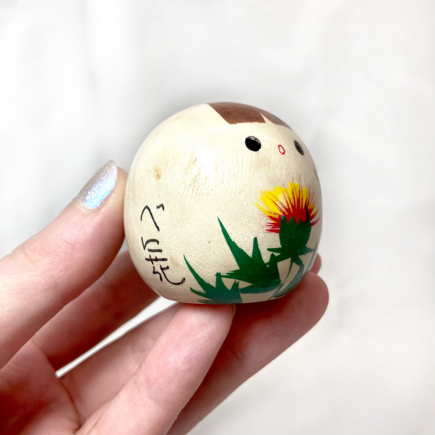 Traditional Japanese wooden doll set - safflower girls