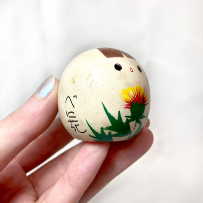 Traditional Japanese wooden doll set - safflower girls