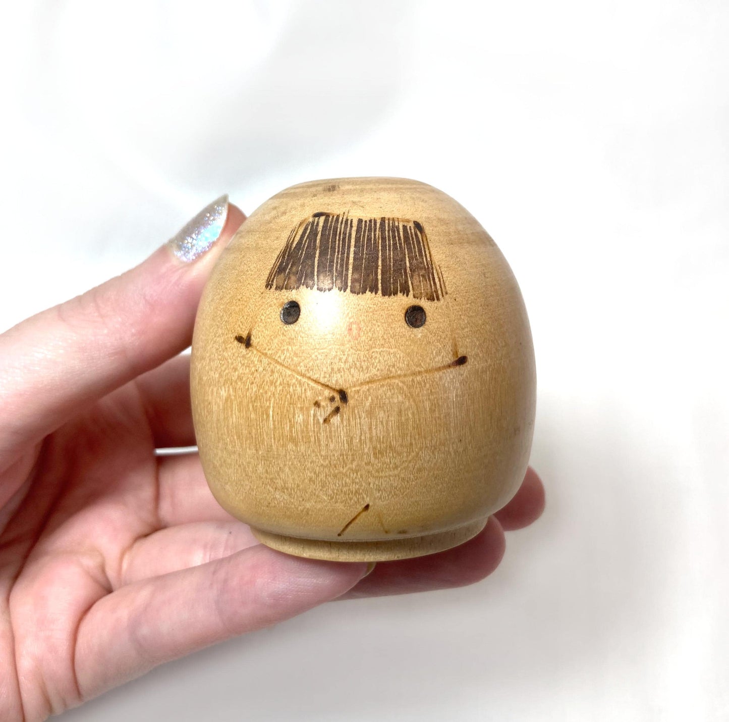 Traditional Japanese wooden doll set - two simple dolls