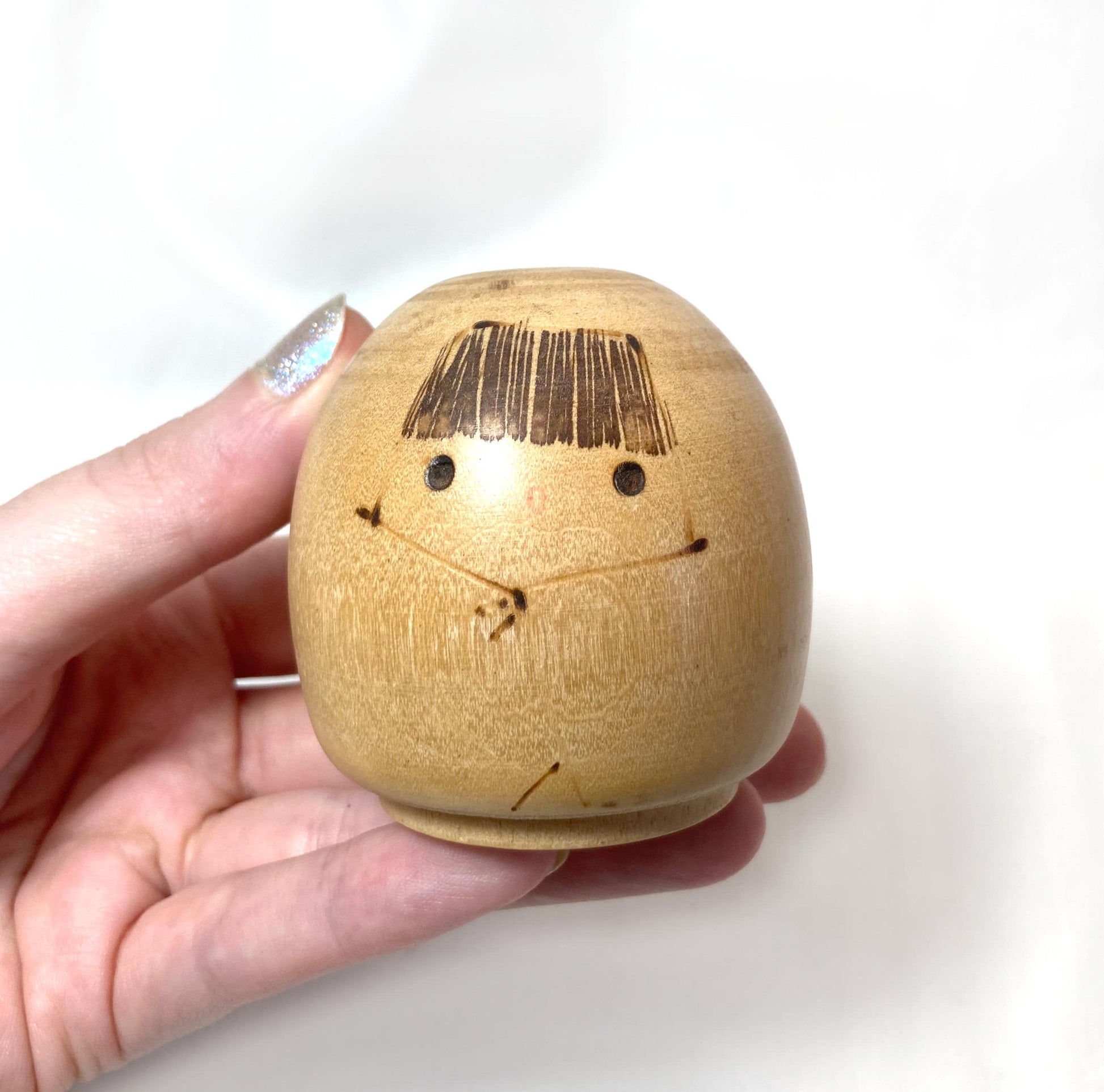 Traditional Japanese wooden doll set - two simple dolls