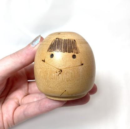 Traditional Japanese wooden doll set - two simple dolls