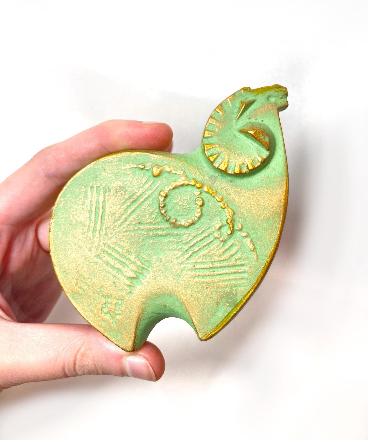 Vintage zodiac sign iron cast statuette - set of 2 sheep