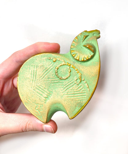 Vintage zodiac sign iron cast statuette - set of 2 sheep