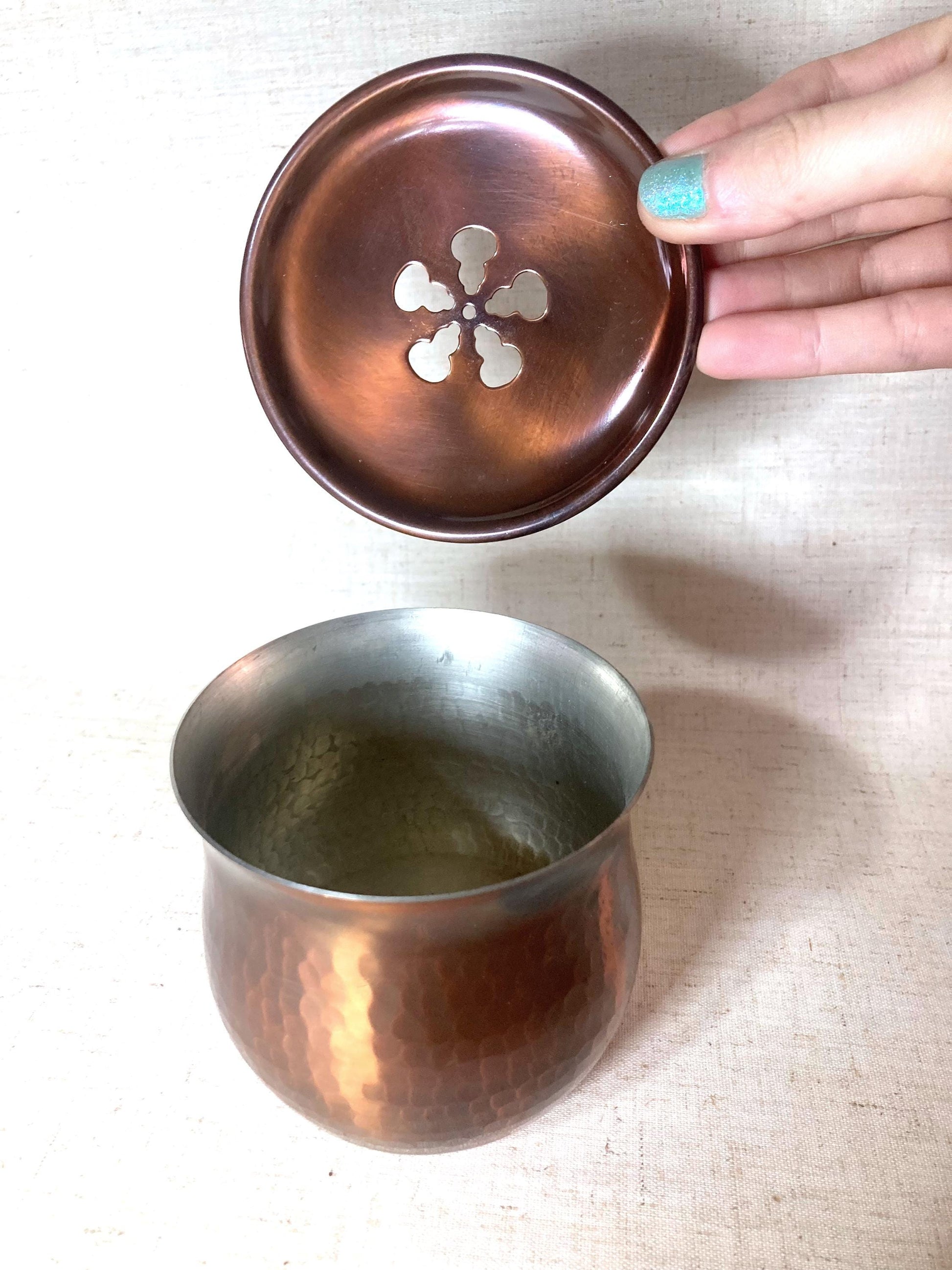 Simple metal koboshi (kensui) - tea ceremony waste water container