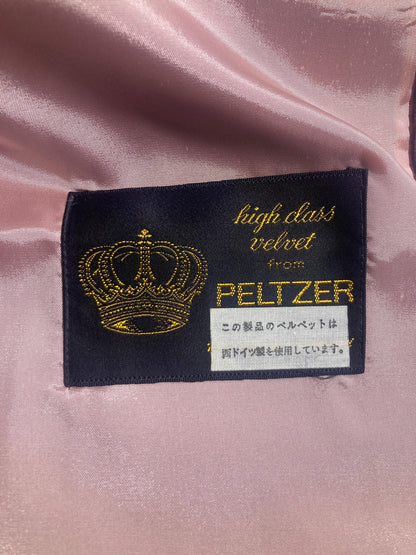 Velvet kimono shawl - pinkish mauve with black stripes