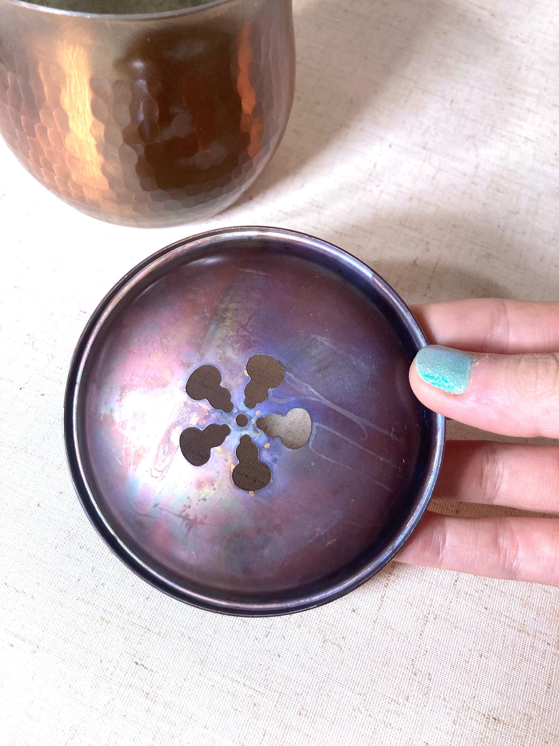 Simple metal koboshi (kensui) - tea ceremony waste water container