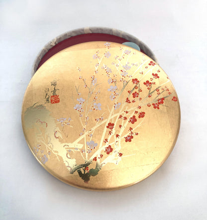 Portable Japanese calligraphy set - red and white plum blossoms