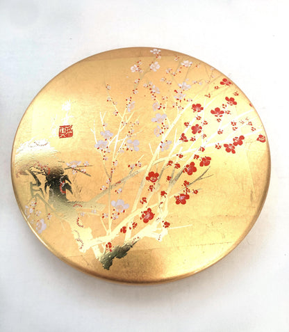 Portable Japanese calligraphy set - red and white plum blossoms