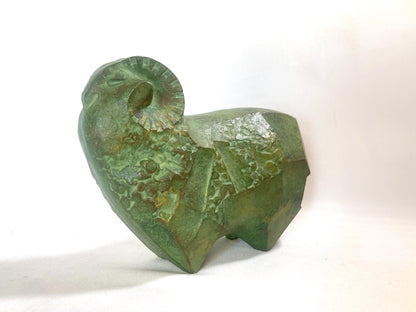Vintage zodiac sign iron cast statuette - ram