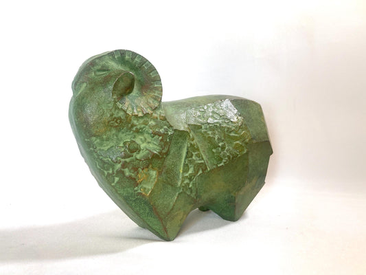 Vintage zodiac sign iron cast statuette - ram
