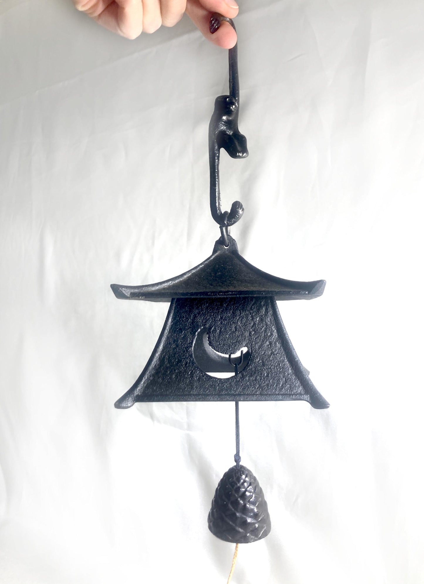 Cast iron wind chime (fuurin) - moon lantern and a monkey (small size)
