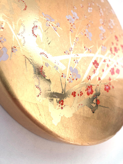 Portable Japanese calligraphy set - red and white plum blossoms