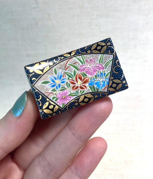 Elegant Japanese hashioki - chopstick rests - colorful florals, set of 5