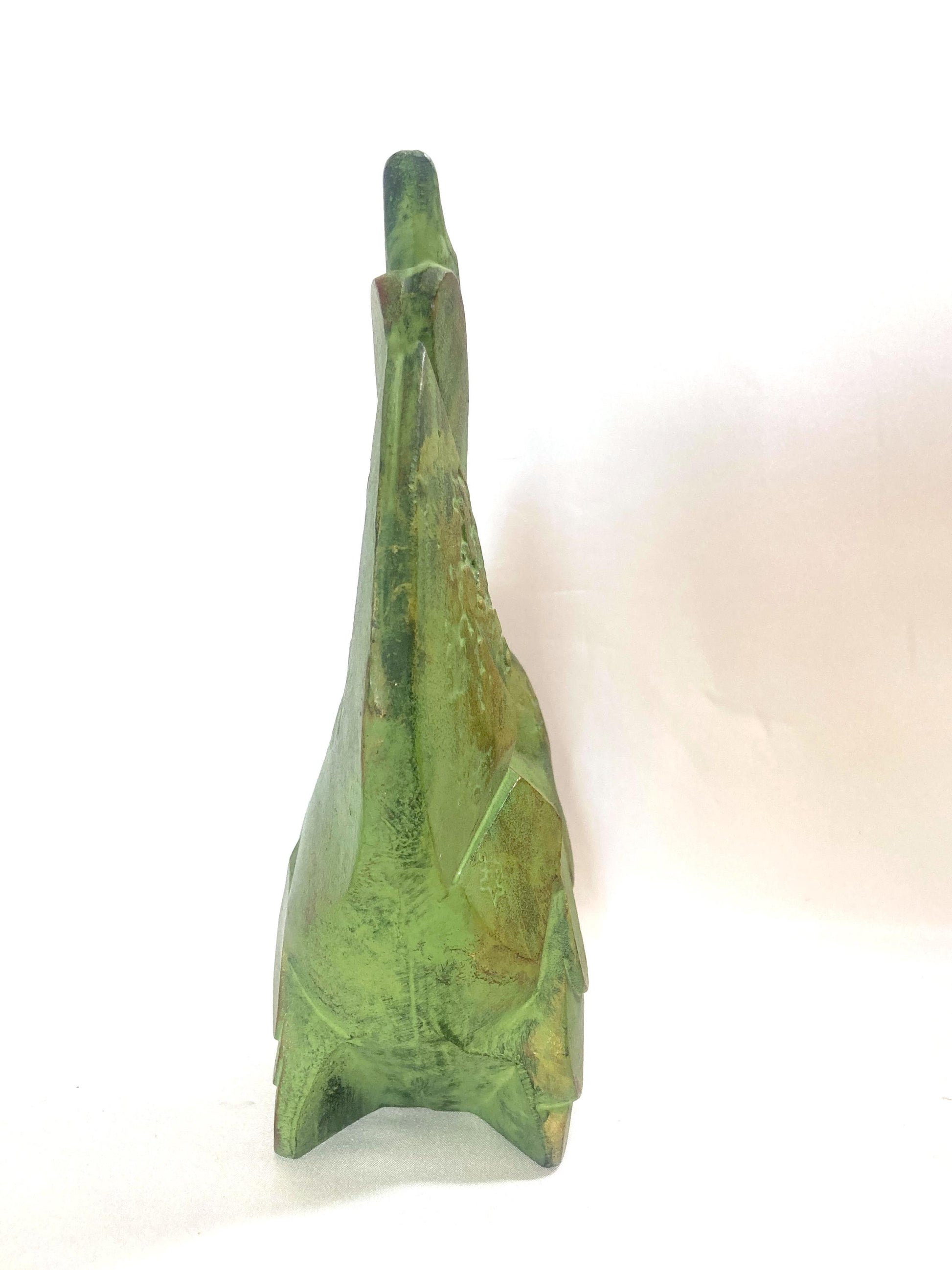 Vintage zodiac sign iron cast statuette - rooster