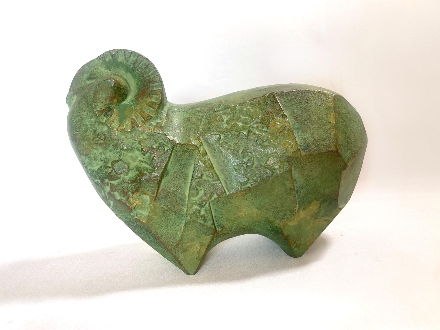 Vintage zodiac sign iron cast statuette - ram