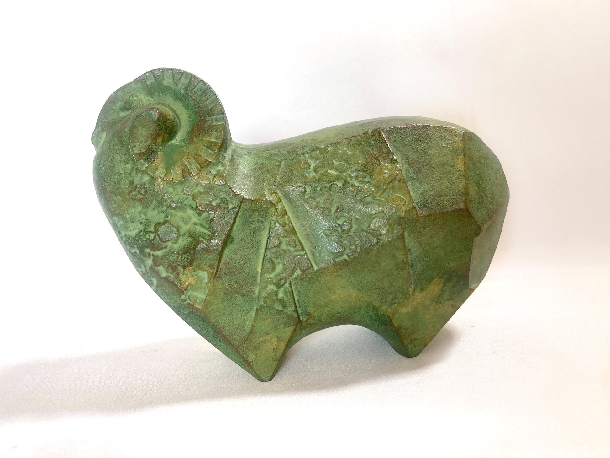 Vintage zodiac sign iron cast statuette - ram