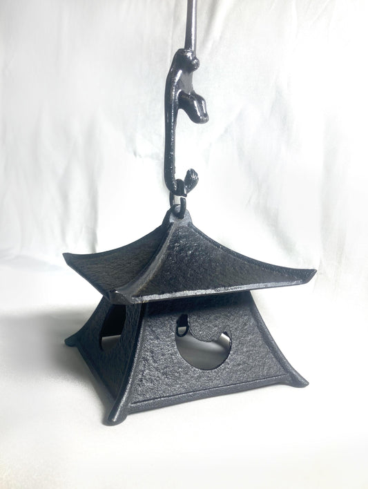 Cast iron wind chime (fuurin) - moon lantern and a monkey (small size)