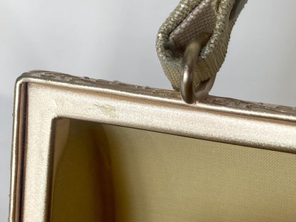 Vintage kimono handbag - metallic golden with a subtle floral motif