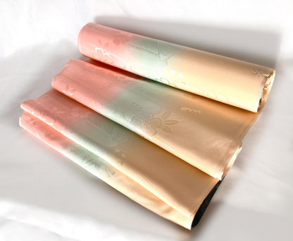 Vintage tanmono - silk kimono fabric bolt - thin pastel silk satin