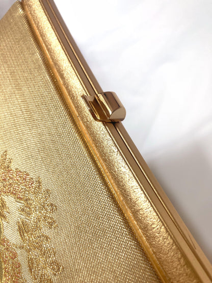 Vintage kimono handbag - metallic golden by "Kinwashi" brand