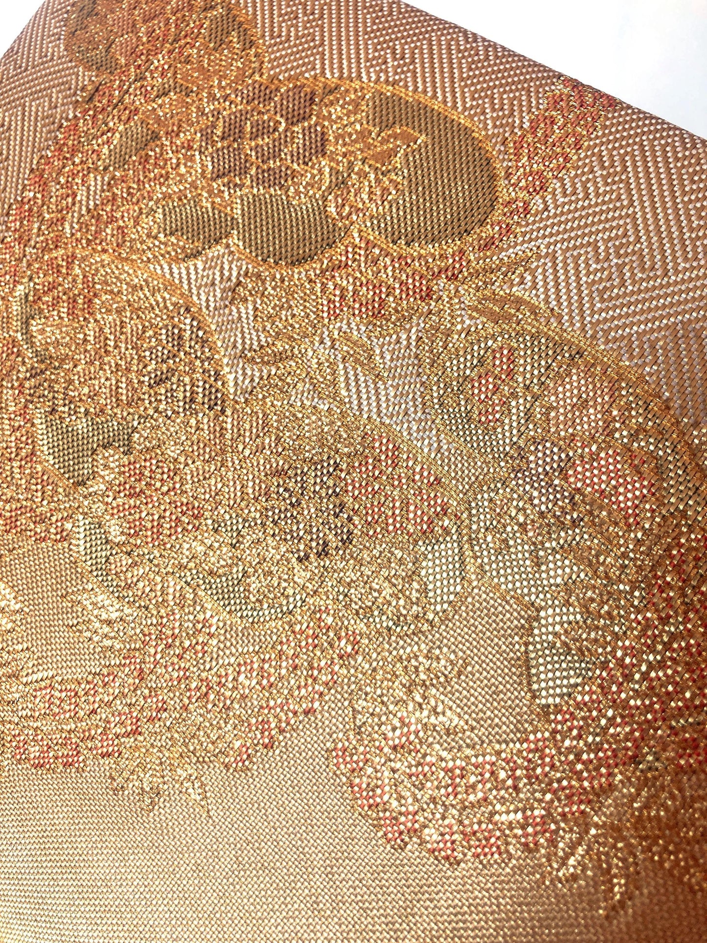 Vintage kimono handbag - metallic golden by "Kinwashi" brand