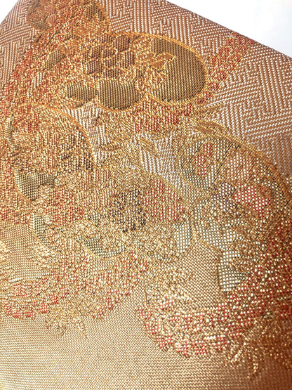 Vintage kimono handbag - metallic golden by "Kinwashi" brand