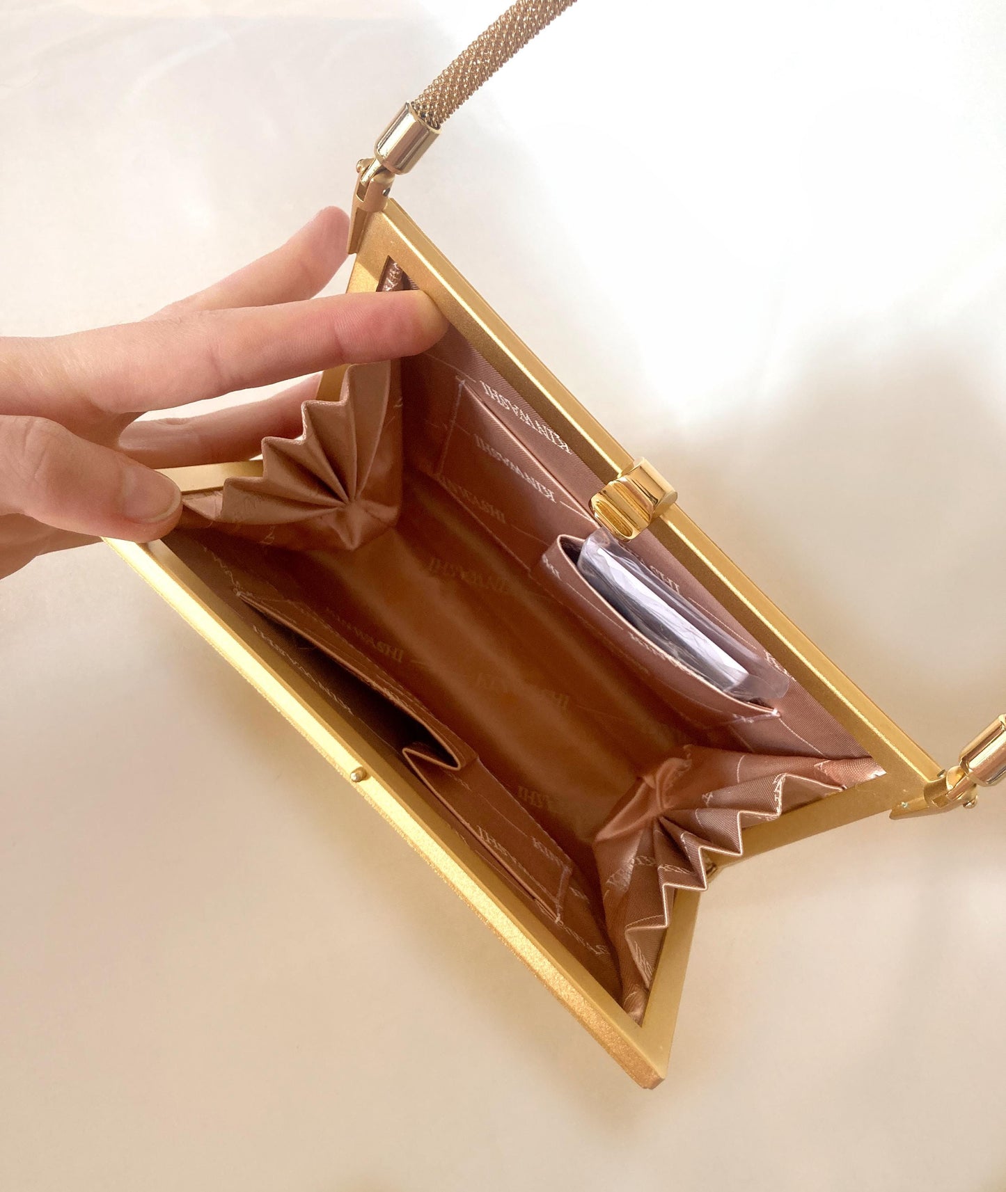 Vintage kimono handbag - metallic golden by "Kinwashi" brand