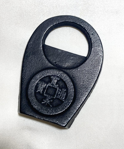 Japanese cast iron bottle opener - lucky coin