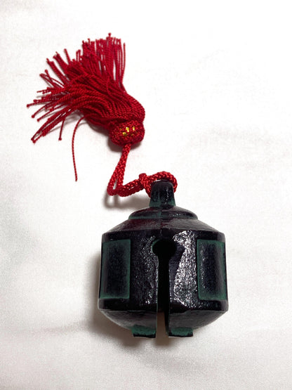 Japanese iron cast bell with a red tassel "ekirei"