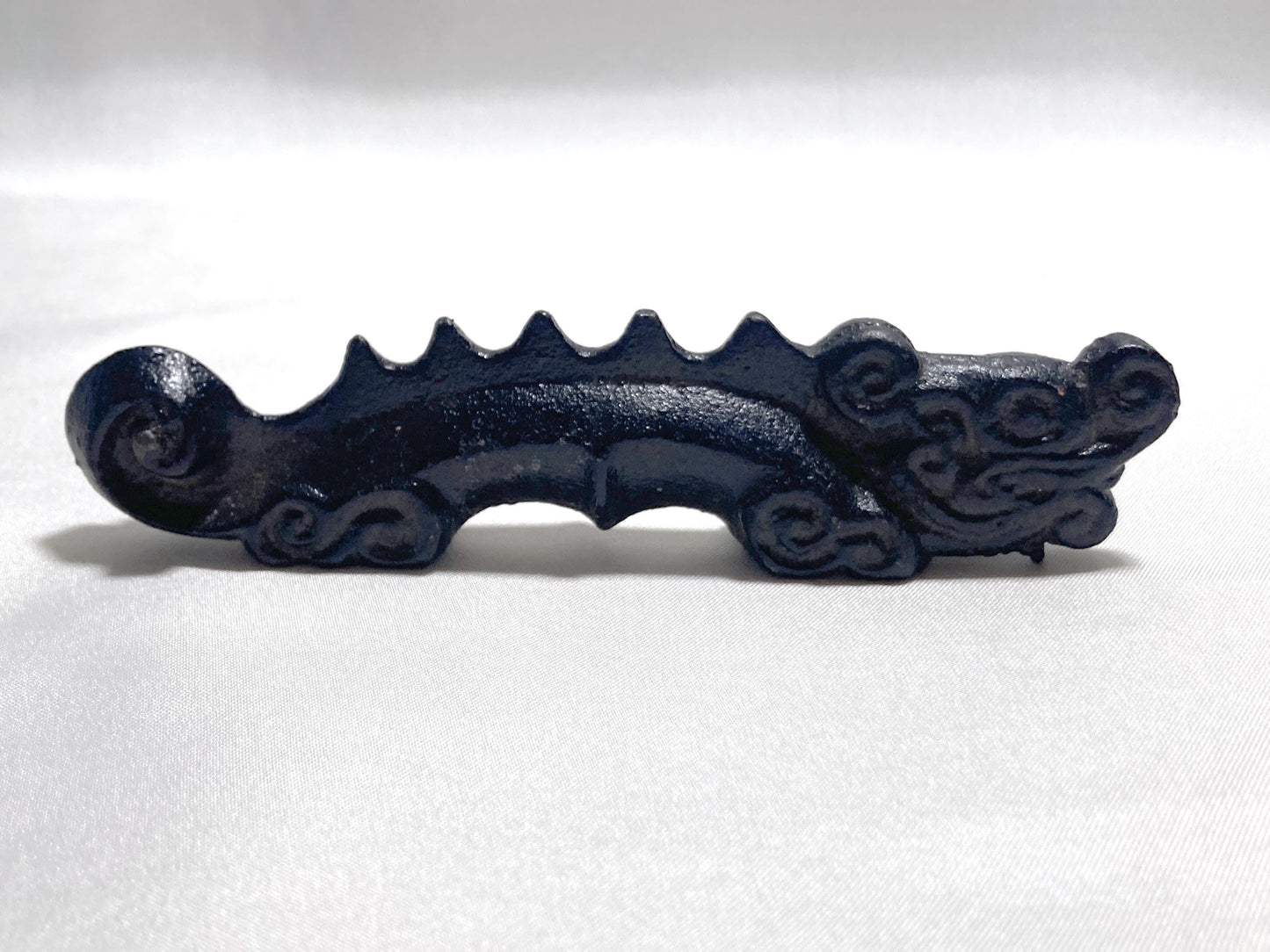 Japanese iron cast paperweight and brush rest - dragon