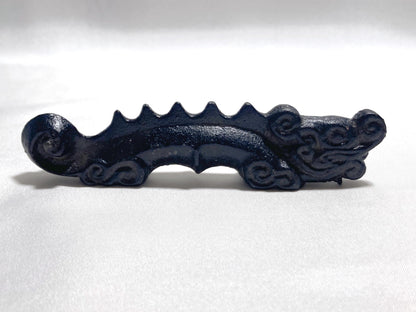 Japanese iron cast paperweight and brush rest - dragon