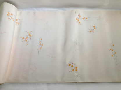 Vintage tanmono - silk kimono fabric bolt - thin pale pink silk satin (B grade)