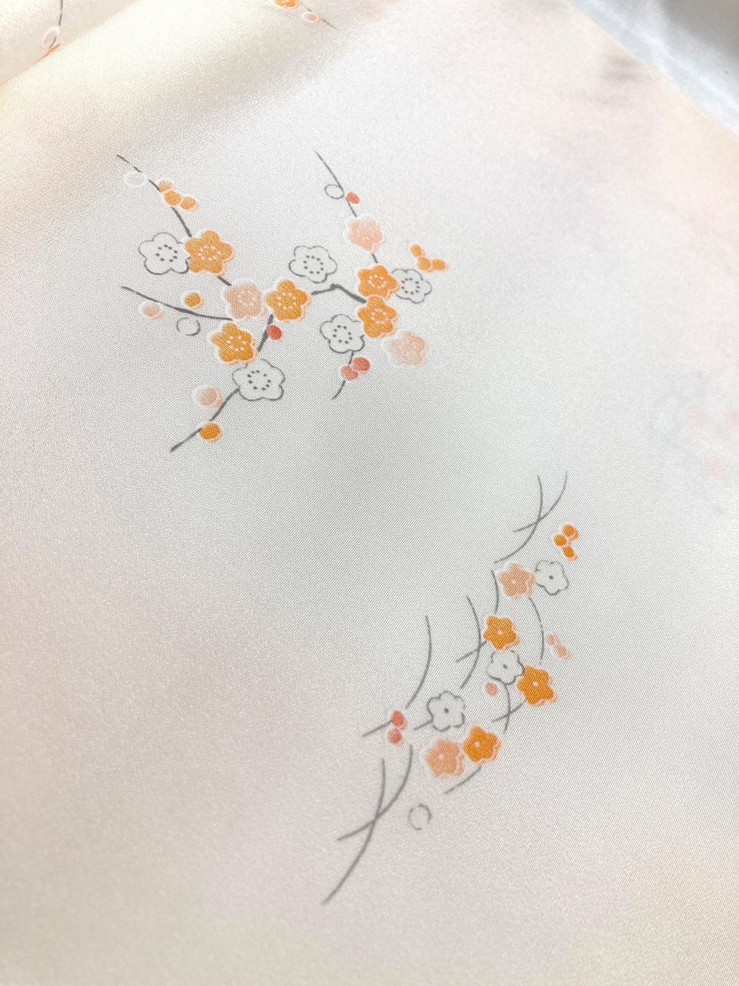 Vintage tanmono - silk kimono fabric bolt - thin pale pink silk satin (B grade)