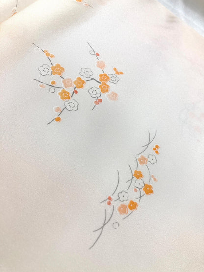 Vintage tanmono - silk kimono fabric bolt - thin pale pink silk satin (B grade)