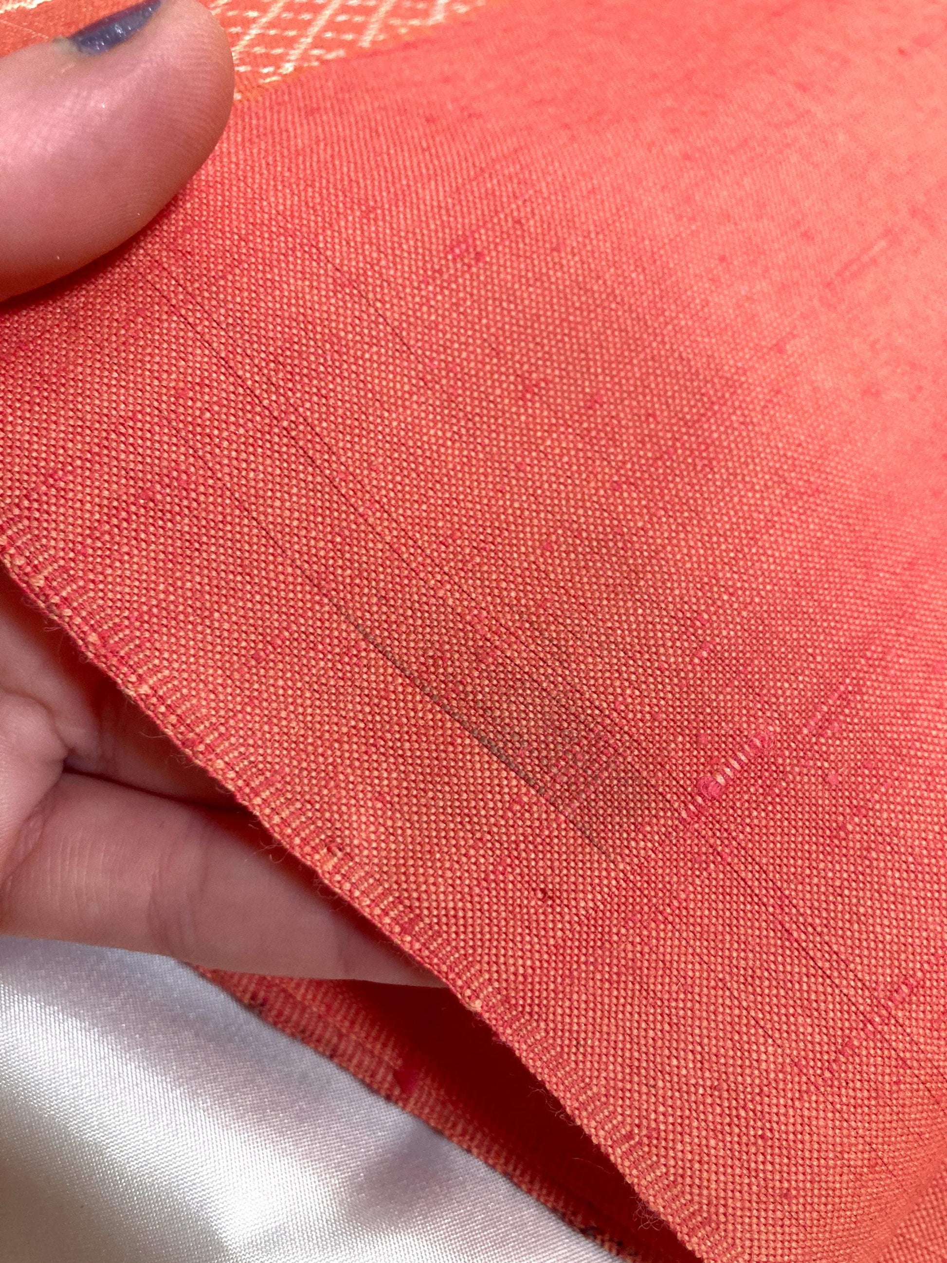 Vintage tanmono - kimono fabric bolt - coral pink wool mix