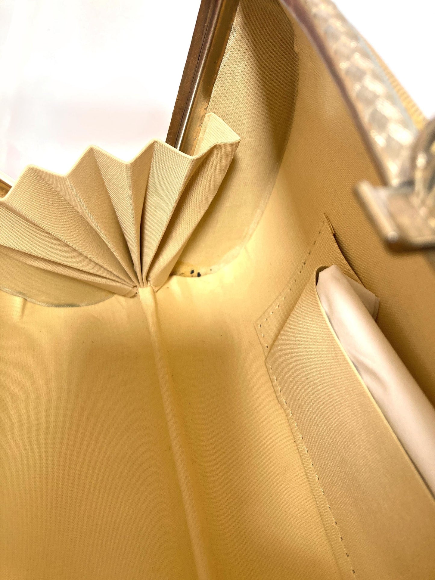 Vintage kimono handbag - golden and black with colorful florals