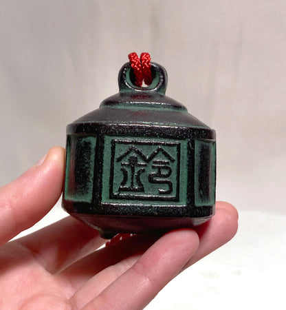 Japanese iron cast bell with a red tassel "ekirei"