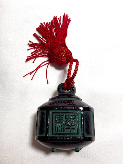 Japanese iron cast bell with a red tassel "ekirei"