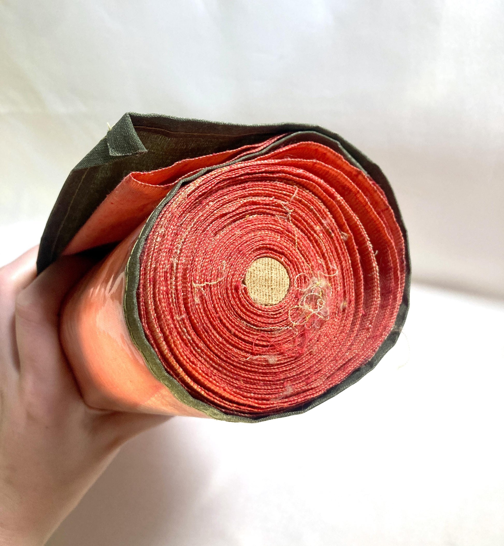 Vintage tanmono - kimono fabric bolt - coral pink wool mix
