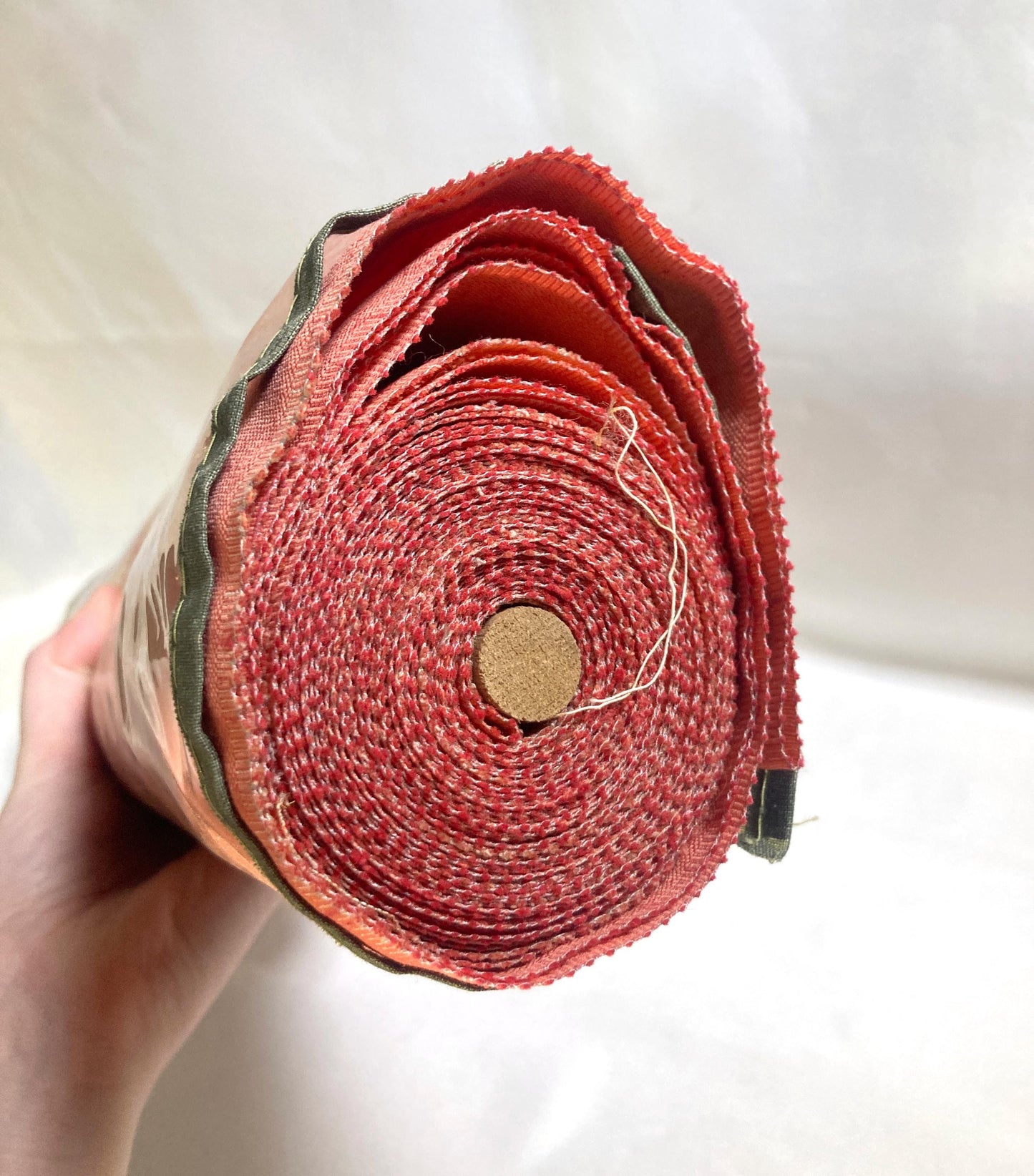 Vintage tanmono - kimono fabric bolt - coral pink wool mix