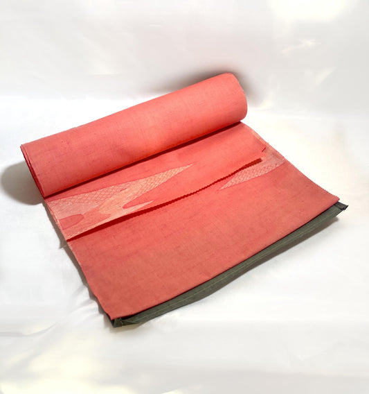 Vintage tanmono - kimono fabric bolt - coral pink wool mix