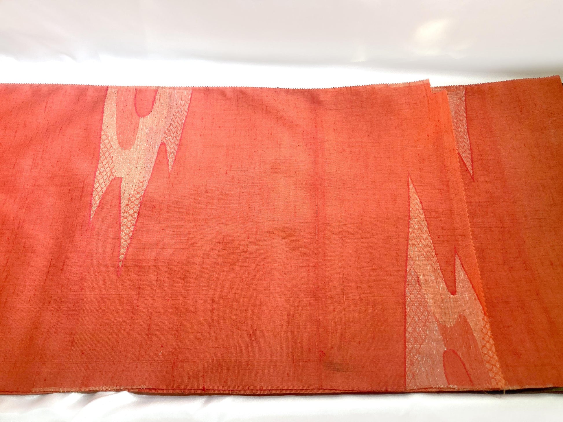 Vintage tanmono - kimono fabric bolt - coral pink wool mix