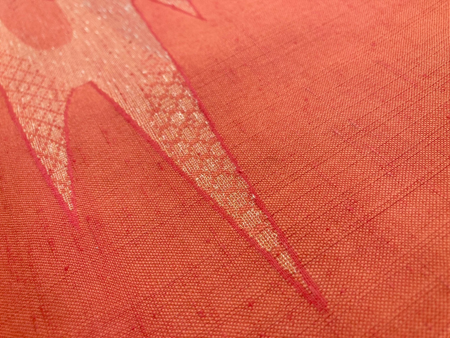 Vintage tanmono - kimono fabric bolt - coral pink wool mix