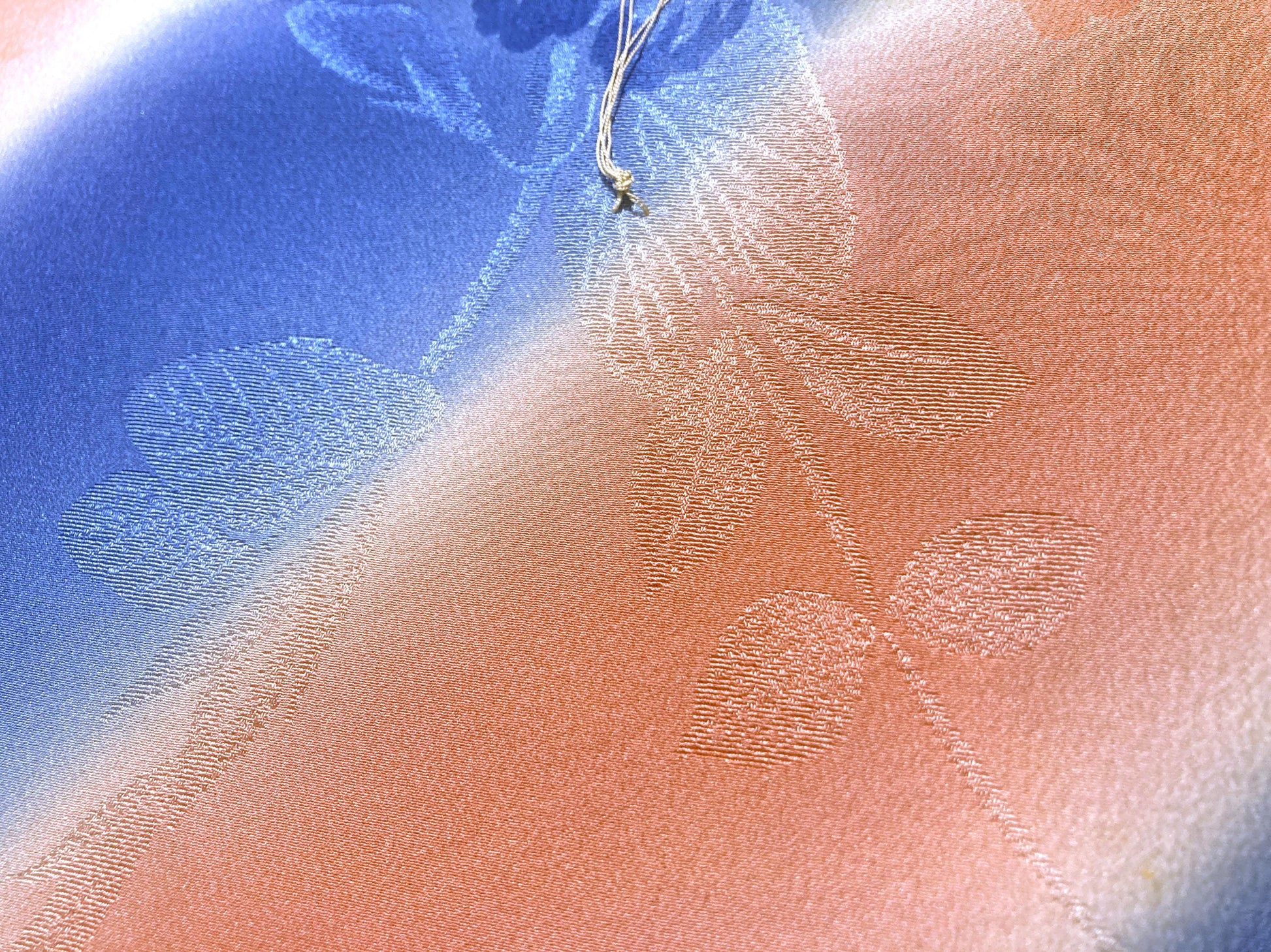 Vintage tanmono - silk kimono fabric bolt - pink and blue stripes with florals