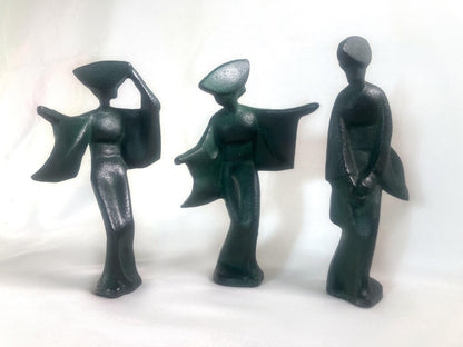 Japanese metal cast figurine - Awa-odori dancer (different available)