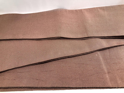 Japanese narrow kaku obi - brown silk "tsuzure obi"