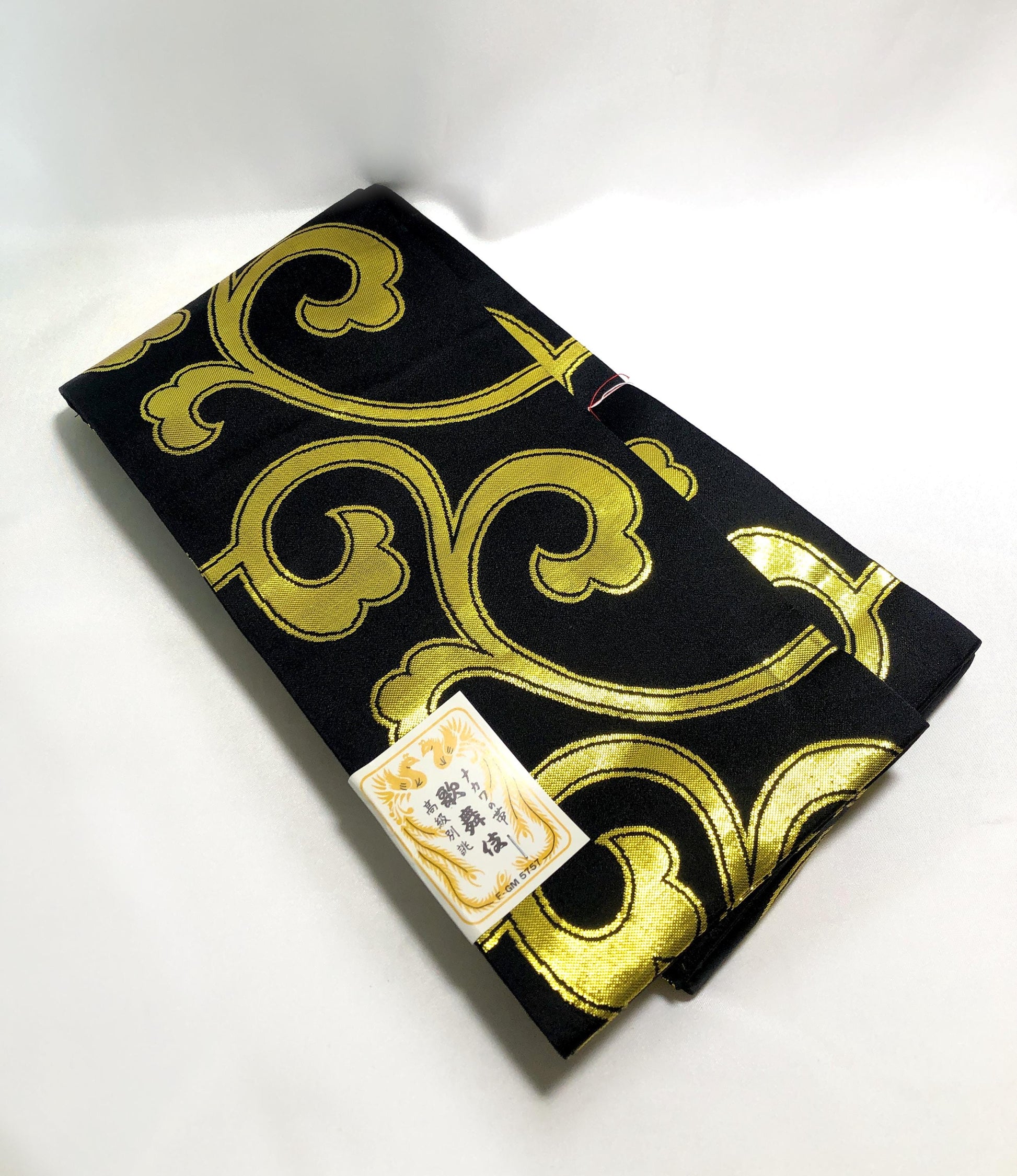 Black and gold hanhaba obi - obi for dancing - new, unused
