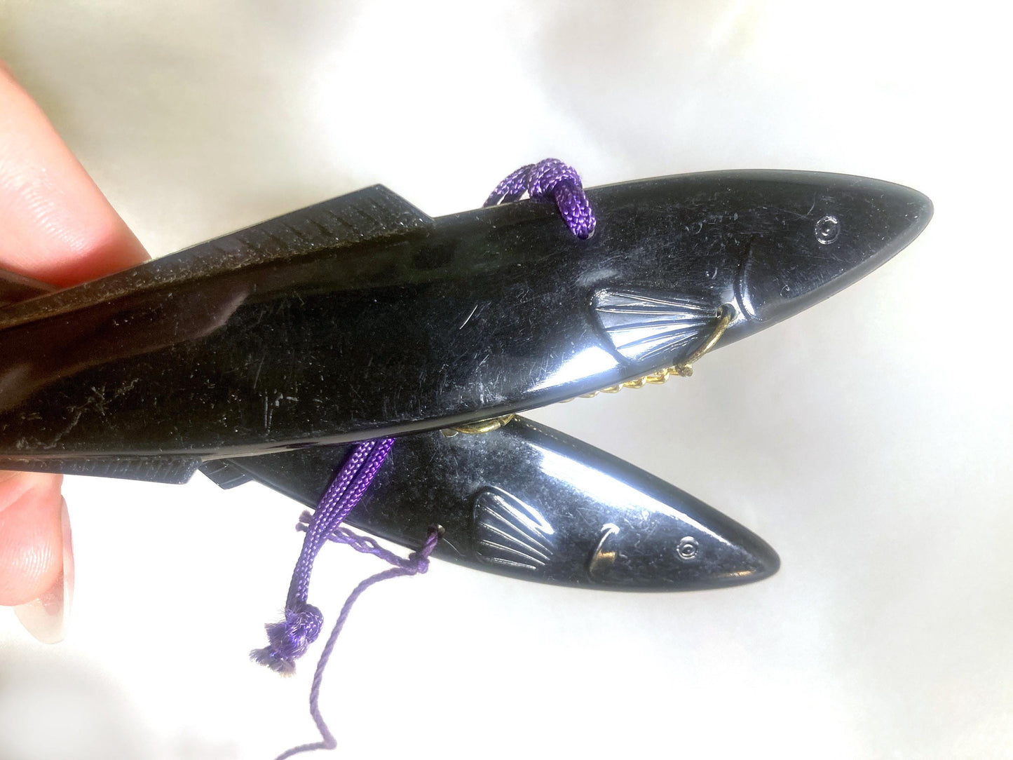 Cast-iron Wind Chime – two fish on a hook