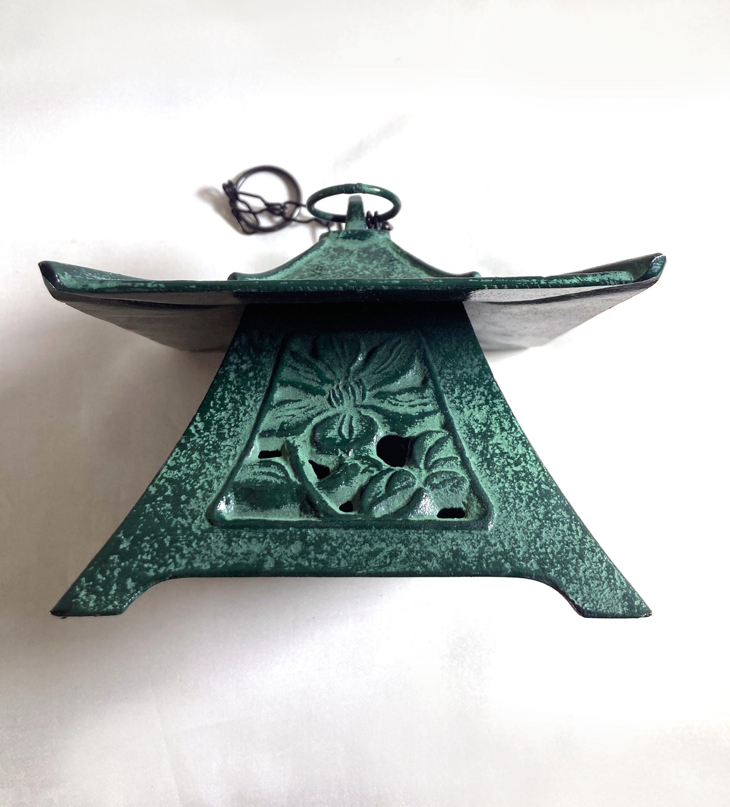 Cast iron wind chime (fuurin) - big size Japanese floral pavilion