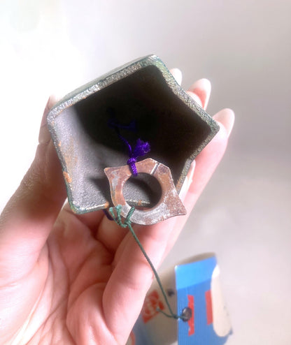 Cast iron wind chime (fuurin) with ikebana container